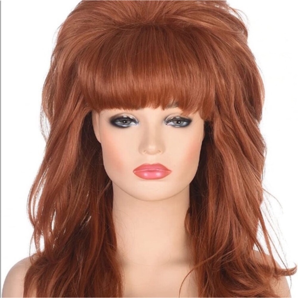 80s Peggy Bundy Bouffant Auburn Red Vintage Costume WIG *NEW*